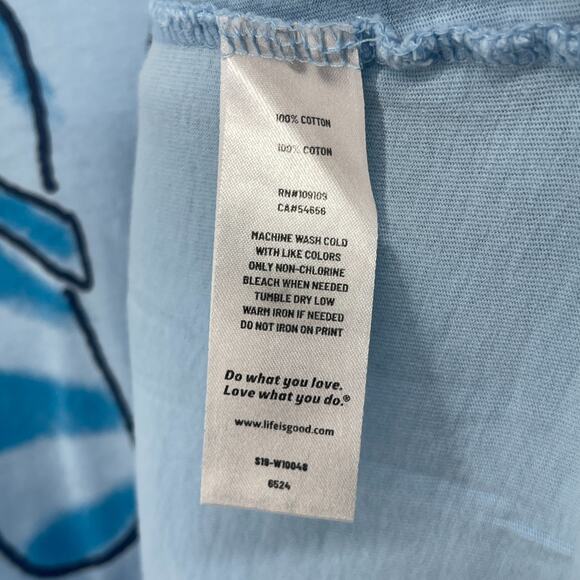 LIFE IS GOOD Top Womens M Flip Flop Sandals Beach Classic Fit Short Sleeve Blue - Picture 10 of 14